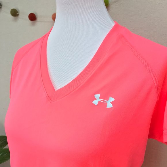 Hi-Vis UA Heatgear Short Sleeve Tech Sport Top - Picture 3 of 14